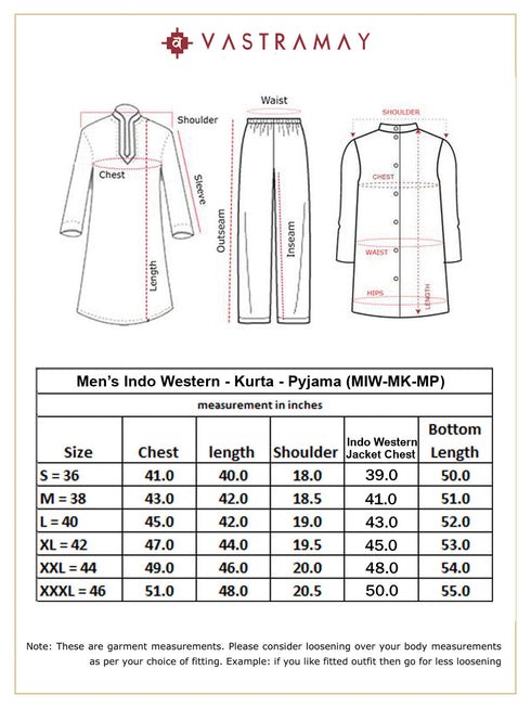 Men's Black Angrakha Indo Western Combo Set